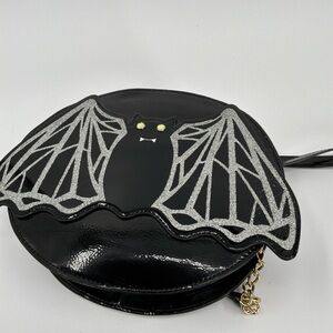 Betsey Johnson Black and Silver Bat Crossbody